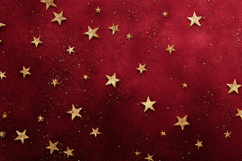 A vibrant red background adorned with numerous gold stars Product Image 1