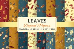 Leaves Digital Paper Patterns, Leaf, safari backgrounds Product Image 1