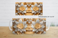 3D Golden Flowers Mug Wrap | Sublimation Coffee Cup Product Image 3