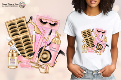 Lash Artist Sublimation PNG Beauty Tools Pink Gold Product Image 2