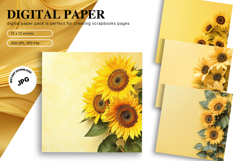 Sunflower Background Wallpaper Digital Paper Wall Art Product Image 1