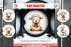 Christmas Patchwork Sheep Car Coaster Product Image 1