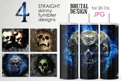 Gothic skull Skinny tumbler sublimation brutal design bundle Product Image 1