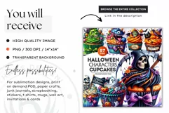Halloween Cupcake Clipart,Halloween clipart,frankenstein PNG Product Image 2