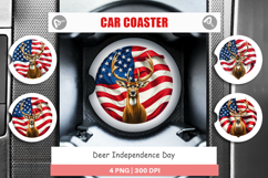 Car Coaster Deer 4th of July Product Image 1