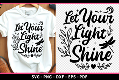 Let your light shine SVG, Motivational quotes with Floral Product Image 1