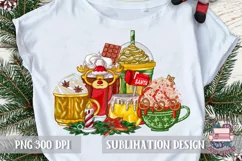 Christmas Coffee Sublimation design PNG Cocktails Product Image 2