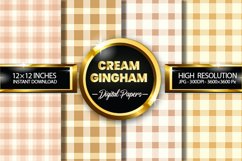 Cream Gingham Digital Papers - 04 Variations Product Image 1