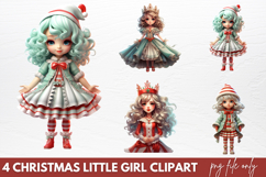 Christmas Little Girl Clipart PNG Product Image 1