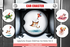 UglyCute Ocean Oddities Car Coaster Product Image 1