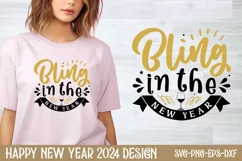 Bling in the new year SVG, Happy New Year SVG Product Image 1