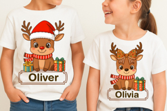 Personalized Reindeer Christmas Kids Png, Merry Christmas Product Image 2