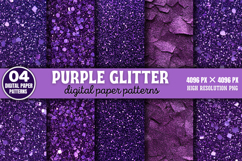 Purple Glitter Digital Paper Background PNG Product Image 1