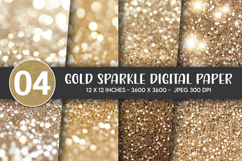 Gold Sparkle Digital Paper Product Image 1