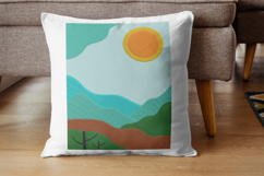 Sunrise Over Green Hills Minimalist Pillow Design Product Image 1