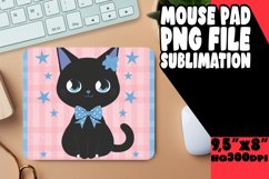 Adorable Watercolor Cat Mouse Pad Design PNG Product Image 1