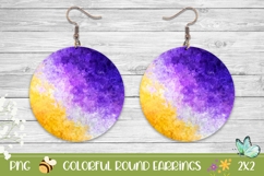 Colorful Earrings PNG, Purple Round Earrings Template Product Image 1