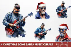 Christmas Song Santa Music Clipart PNG Product Image 1