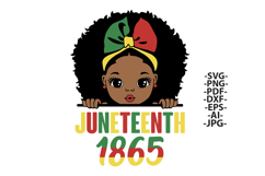 Juneteenth SVG Black Girl Afro Hair 1865 Clipart PNG PDF EPS Product Image 1