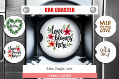 Boho Jungle Valentine Car Coaster Product Image 1