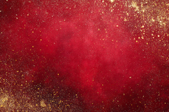 A vibrant red background with gold glitter and sparkles Product Image 1