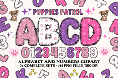 Puppies Patrol Alphabet png, letters doodle, puppies clipart Product Image 1