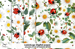 Ladybugs digital paper, background clipart Product Image 1