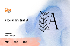 Floral Initial - HandDrawn Monogram Alphabet SVG|PNG|JPG Product Image 1
