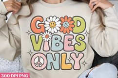 Good Vibes Only PNG, Retro Motivation Sublimation PNG Product Image 2