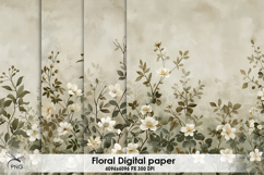 Floral digital paper, background clipart Product Image 1