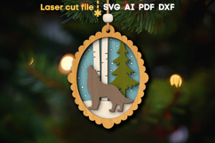 Christmas Tree Toy Wolf SVG laser cut file for Glowforge Product Image 1