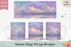 Rainbow Mug Design, Celestial Mug Wrap, Glitter Sky Mug PNG Product Image 1