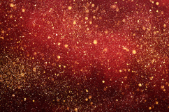 A vibrant red background with golden sparkles and glitter Product Image 1