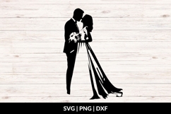 Bride And Groom Kissing SVG Product Image 1