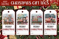 Cozy Christmas Gift Tags, Christmas Train Gift Tags Product Image 1