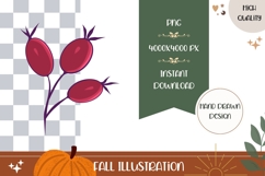 Red Autumn Berries Illustration, Berry PNG, Autumn Print Product Image 1