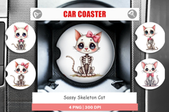Car Coaster Sassy Skeleton Cat Product Image 1