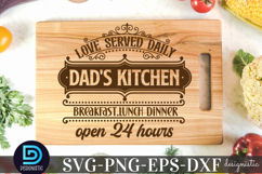 Love served daily Mom&#039;s kitchen SVG, Cutting Board SVG Product Image 2