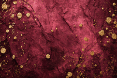 A luxurious red fabric with gold dots and a textured Product Image 1