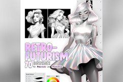 70 Procreate Retro-Futurism Stamp Brushes Product Image 1