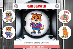 Car Coaster Sarcastic Groovy Critters Product Image 1