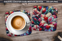 Flowers Coaster Sublimation, Spring Coaster PNG Design Product Image 1