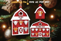 Barn Christmas Tree Toys SVG laser cut files for Glowforge Product Image 1