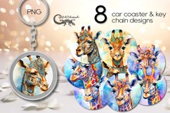 Watercolor giraffe | Animals Car coaster &amp; key chain designs Product Image 1
