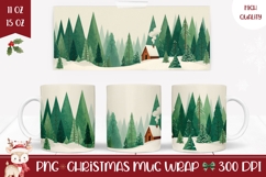 Cartoon Winter Forest Mug Design, Winter Mug Wrap Product Image 1
