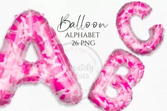 Pink Camouflage | Balloon Alphabet Clipart PNG Product Image 1
