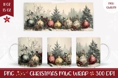 Retro Christmas Mug Wrap, Christmas Sublimation Coffee Mug Product Image 1