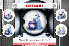 Midnight Espresso Magic Art Car Coaster Product Image 1