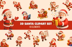 3D Santa Clipart Set Product Image 1