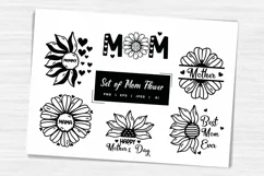 Lovely Flowers with Mother's Day Text - Set of 6 Designs Product Image 1